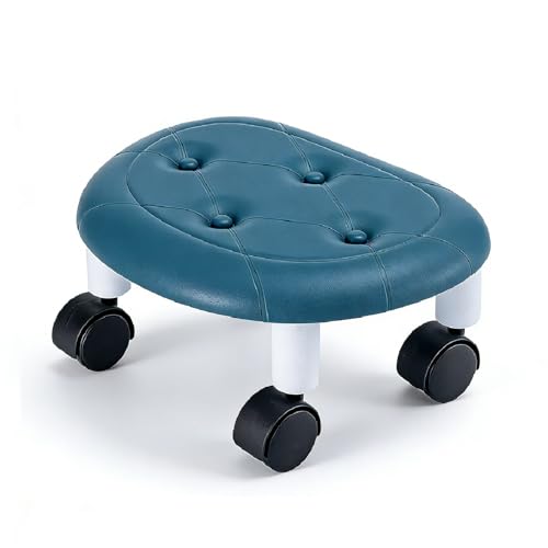 Tabouret Roulant Bas, 33,5 x 15 x 26 cm, Siège Flexible Rotatif à 360 avec roulettes, Tabouret à roulettes Universel Mobile, Tabouret pour la Maison,...
