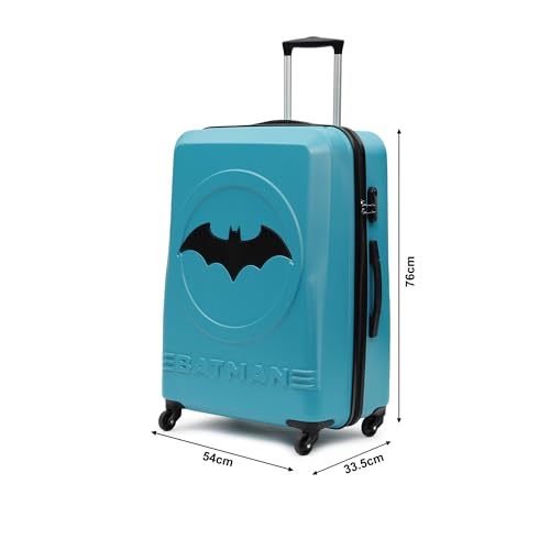 Image of YAYAVAR Batman Trolley Suitcase - 85L, Cabin Luggage with 8 Spinner Wheel, Hard Shell Polycarbonate Suitcase, Number Lock, Water Resistant, Luggage Bag for Travel (Teal & Black, 67cm, Medium)