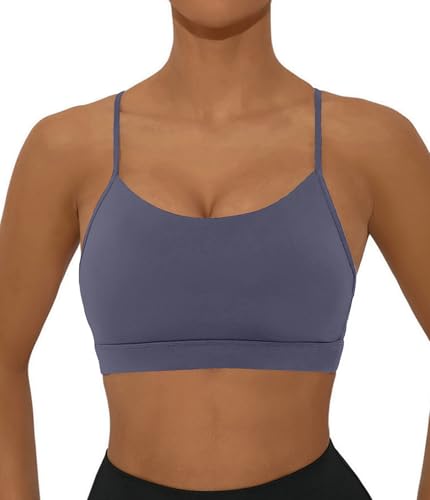 Image of Sports Bra for Women Low Impact Racerback Workout Bras Sexy Thin Straps Yoga Sport Bras with Removable Pads