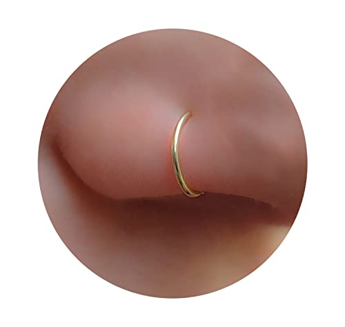 Gold Nose Ring - Tiny Thin 20 Gauge 7mm Nose Hoop - Small 14k Gold Filled Nose Piercing Jewelry For Women - Handmade Nose Rings Hoops - Gift Ready