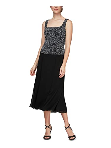Image of Alex Evenings Women's Tea Length Jacket Dress, Perfect for Weddings, Formal Events (Petite and Regular Sizes)