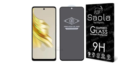 Image of Saola Ultra Privacy Tempered Glass For Tecno Spark 20 Pro (PACK OF 1) with Free Installation Kit. Full screen Coverage. Free Replacement If Received Damaged - 6.78 inch