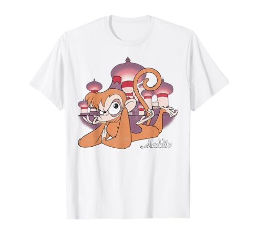 T-shirt Aladdin Disney Abu blanc 3XL en coton pour homme fan de pop culture retro