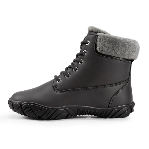 FANGARDEN Winter Boots for Women Men Winter Warm Anti Slip Leather Shoes - image 5