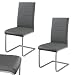 Produktbild Juskys Freischwinger Schwingstuhl Vegas 2er Set - 2 Esszimmerstühle mit Rückenlehne, Küchenstühle aus Metall & Kunstleder - Stühle modern für Esszimmer, Wohnzimmer & Küche - Grau