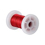 BNTECHGO Fil magnétique 24 AWG, fil de cuivre émaillé, fil de bobinage magnétique émaillé, 57 g, 0,1 cm de diamètre, 1 bobine, rouge, indice de température 155 °C, largement utilisé pour les