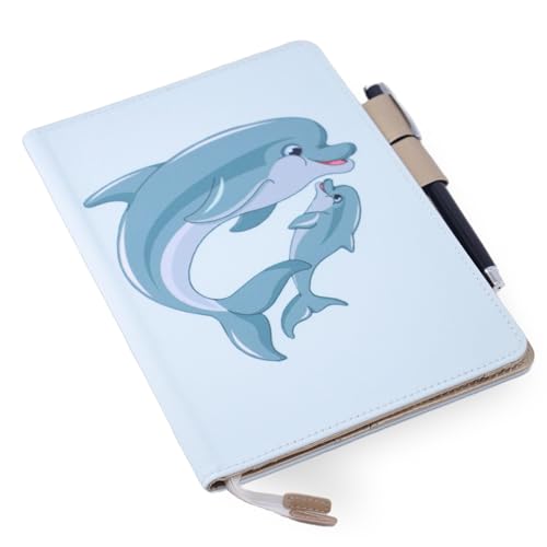Schutzhülle für Gesundheitsheft für Babys – Delfin – Format A5 15 x 21 cm – Klappen zur Aufbewahrung von Verordnungen