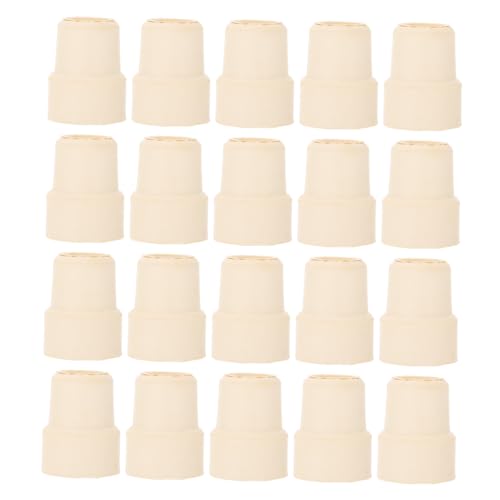 NAMOARLY 25pcs Infusion Bottle Rubber Stopper Lab Flask Bottom Closure Stopper Bottle Stopper Experiment Bottle Plugs Bottle Plug Stopper Infusion Bottle Sealer White Plug Vial