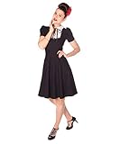 retro SugarShock Damen Petticoat Kleid Scherin Dots, Größe:XL, Farbe:schwarz Weiss