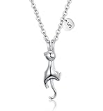 AILAAILA Kitty Cat Necklace for Women | Heart Initial Letter Necklace | Stainless Steel Pendant Jewelry Gifts for Pet Cat Lover Daughter S