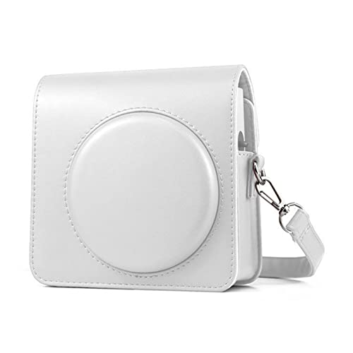 �J�����o�b�O For FUJIFILM InstaxSQUARESQ1�̏ꍇ ���g�� PU���U�[�J�����o�b�O �|�[�^�u�� �V�����_�[�X�g���b�v�t�� ����C�菝��h�� �J�����ی�P�[�X (�z���C�g)