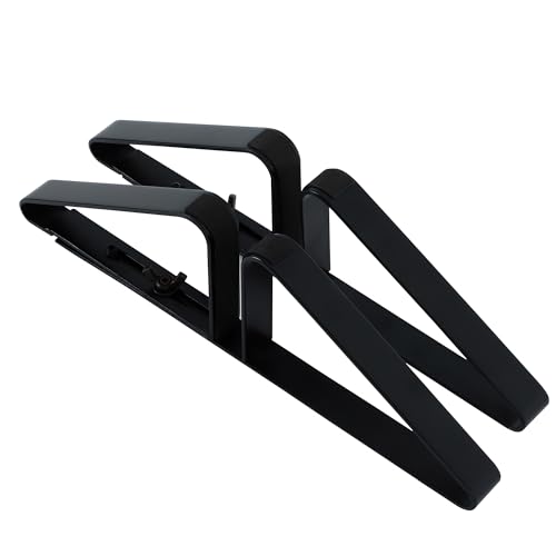 PUPETPO Support Feet for Pet Gate (Updated Version), Pet Gate Metal Support Feet Set of 2 for Extra Wide Foldable Dog Gates, Easy to Install, A Pair of Safety Fence Feet for Wooden Dog Gate, Black