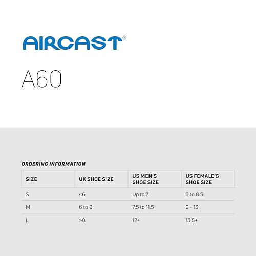 Aircast A60 Ankle Support Brace, Left Foot, White, Medium (Shoe Size: Men's 7.5-11.5 / Women's 9-13)