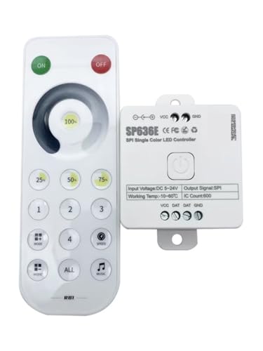 SP636E SPI Single Color Flow LED Controller Music Controller Group Function 5-24V(SP636E)