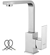 WOWOW Bar Faucets Stainless Steel Modern Bar Sink Faucet Single Hole Prep Kitchen Faucet Brushed ...
