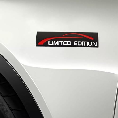 Image of Pair Set Limited Edition Car Emblem Premium 3D Sport Turbo Badge Auto Rear Trunk Side Decal Sticker (Black Red)