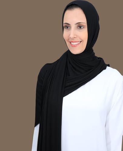 Instant Jersey Hijab Scarf for Women, Pre-sewn Non-See Through Cotton Hijabs Muslim Head Scarfs3