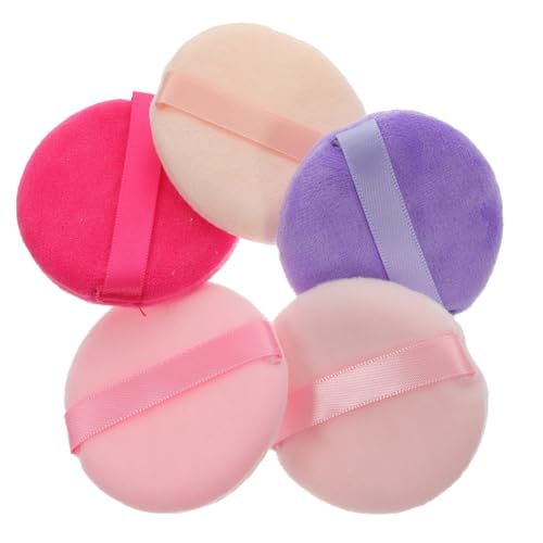 VICASKY 2boxes Travel Makeup Puff Cosmetics Makeup Powder Puff Puffers Flocking Fluffy Powder Puff Powder Puff with Ribbon Makeup Foundation Applicator Face Cushion Puff Plastic Abs