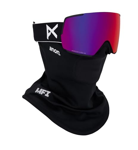 Anon M5 Snow Goggles + Bonus Lens + MFI Face Mask (Frame: Black, Lens: Perceive Sunny Red, Spare...