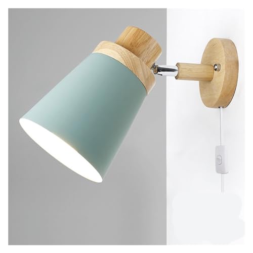 Applique en bois moderne verte liseuse de chevet orientable pour adulte
