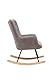 byLIVING Schaukelstuhl RICHIE, Metall-Gestell schwarz, Kufen aus Buche, Relaxsessel, Armlehnen-Sessel, Holz, grau, B 72, H 92, T 92 cm