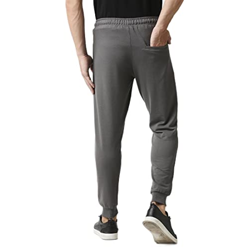Image of Bewakoof Men's Cotton Regular Fit Joggers | Track pants for man | Lower for man | Trouser for men | Multipurpose | Mens Lower Activewear | Utility Pockets | Lightweight & Flexible Elastic Waist | Casual Joggers