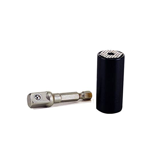 Generic Torque Wrench Head Set Ratchet Socket 7-19mm Power Drill Adapter Bushing Magic Spanner Key Multi-Function Hand Tools Color Black