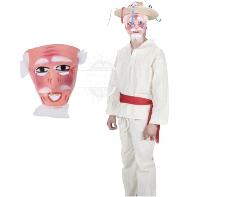 Traje de Viejito Michoacano con 5 piezas Incluidas Para Adultos, Traje de Viejito completo con Mascara2