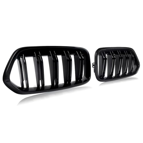 Calandre avant pour BMW X2 F39 2018-2025 en ABS double lattes noir brillant