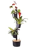 CitySens - Macetero Vertical con Autorriego WiFi, Negro, 3 Macetas