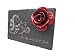 Imagen de Placa Pizarra Natural con Rosa Roja de Hierro