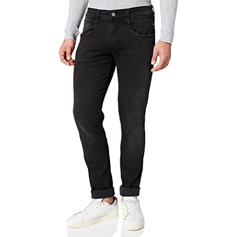 Replay Men's Anbass Hyper Cloud Slim Jeans, 098 Black, 31W / 34L Cover