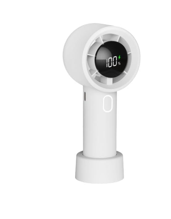 Neck Fan with Type-C Charging, USB Rechargeable, 3000mAh Battery, Portable, White, Plastic, 4 Speed Settings-image-43