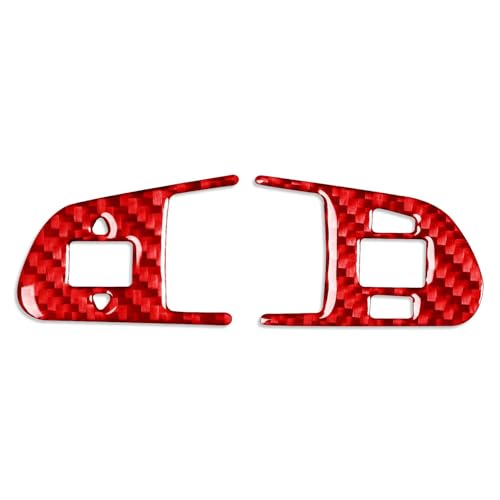 XDXLBGDGAN Funda Protectora del Volante para para Q7 20072015 Cubierta Botones Volante Fibra Carbono Real Pegatina Interior Coche Cáscara Volante Coche(Red)