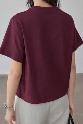 Image of Zilcon Woman Half Sleeve Round Neck Womens Tops Beach Vacation Fashion Clothes Casual Summer Spring Winter Fall Outfits Tops