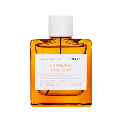 KORRES CASHMERE KUMQUAT Eau de Toilette para mujer, fragancia oriental floral para mujer con aroma de azahar y cachemira, vegano, 100 ml