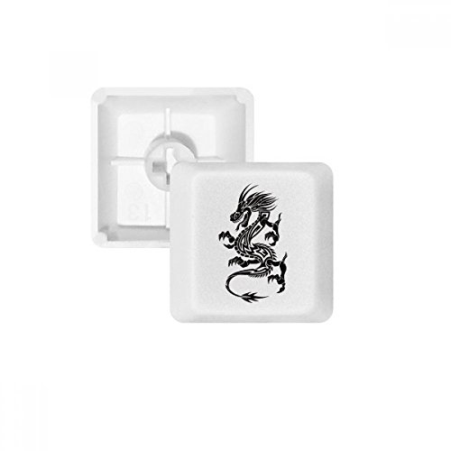 Keycaps PBT pour clavier mécanique avec silhouette de dragon blanc OEM