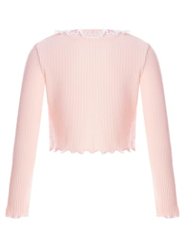 TiaoBug Kids Girls Knit Ballet Wrap Tops Long Sleeve Dance Gymnastics Cardigan Dance Sweater Ballerina Dancewear2