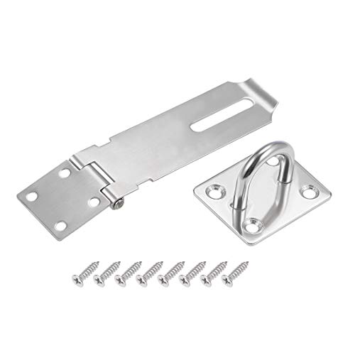 Image of uxcell Padlock Hasp Door Clasp Latch Security Safety Bolt Lock Latches Stainless Steel 1Pack