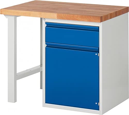 RAU A3-7502I1-10S - Banco da lavoro, serie Basic 7, modello 7502, colore: Grigio/Blu