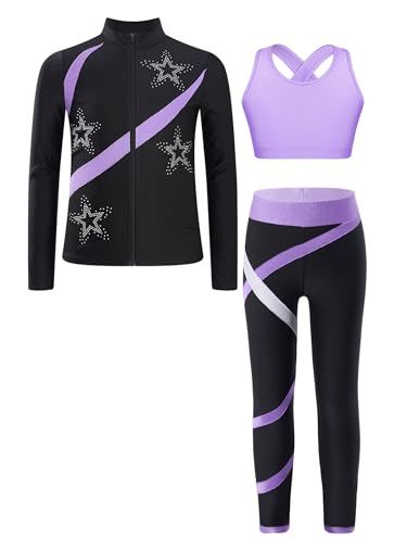 Costume patinage artistique fille veste legging brassière lot de 3