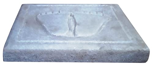 Purpledip Marble Idol Padukas/Charan: Impression Of God's Footprints For Home Temple Mandir (12592), White - Image 2