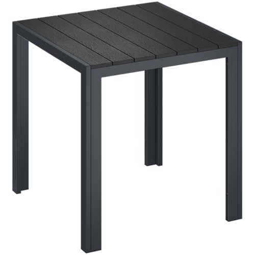 STEELSØN Alaris Gartentisch 75x75 cm Esstisch Garten für 4 Personen Balkontisch mit Metallgestell Anthrazit Outdoor Tisch Balkon klein Terrassentisch Kunstholz Tischplatte UV- & wetterfest
