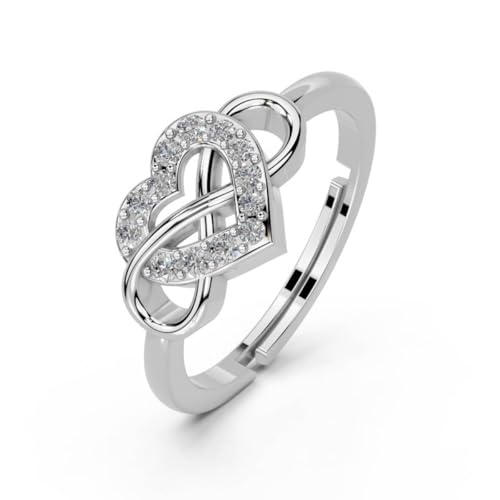 Miss Highness 925 Pure Sterling Silver Ring for Women, Heart Infi...