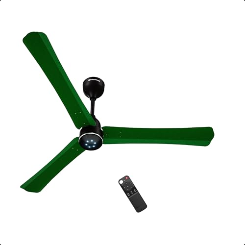 Image of atomberg Renesa Halo Smart Alexa Enabled 1200mm BLDC Ceiling Fan with Remote | BEE 5 star | High Air Delivery | Low noise | LED Speed Indicator | Sleek Design | | 3 Year Warranty | Spring Green