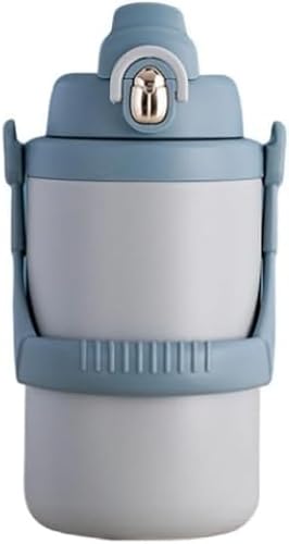 Vilom サーモス 水筒 真空断熱スポーツジャグ 2L ブラック 大容量 保温 保冷 直飲み 水筒 1200ml 軽量 持ち運び便利 スポーツ アウトドア キャンプ 運動会 ジム用 学校用 保温ボトル おしゃれ 高耐久 (ブルー)