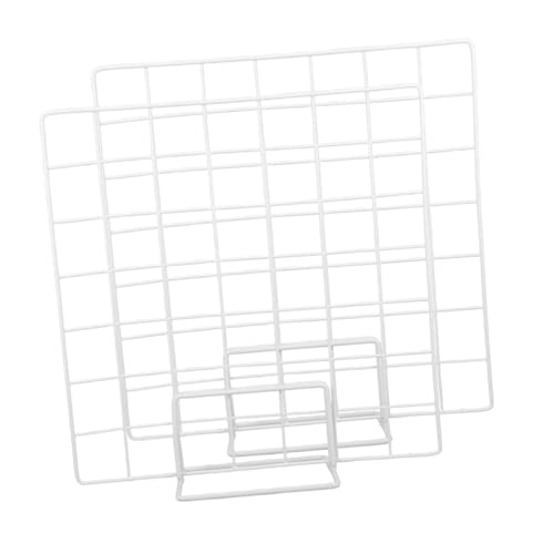 Présentoir en fer blanc : 2 sets de support métallique grillagé - 6