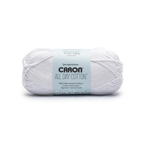 Caron All Day Cotton Yarn (100G/3.5oz), White Shirt