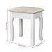 Iglobalbuy Tocador, Escritorio de Maquillaje con Taburete, Mesa de cosmética Blanca con...
