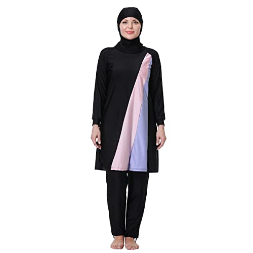 Plus Size Muslim Swimsuits for Women Modest Islamic Swimwear Burkini Full Cover Hijab Top Pants 3PCS Fat Bathing Suits